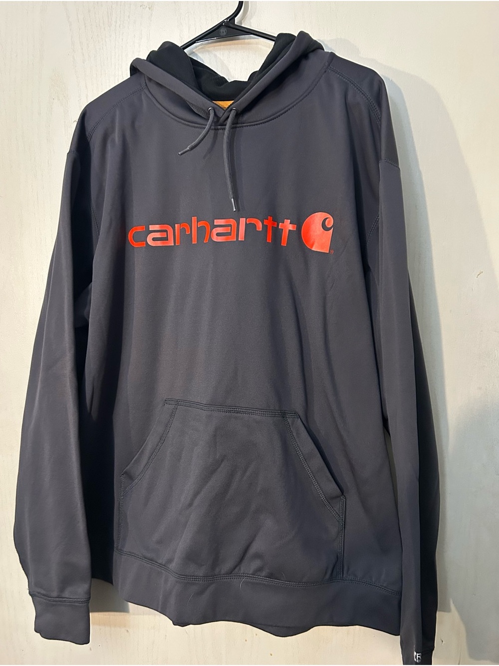 Carhartt Men’s 2XL Relaxed Fit Logo Pullover Hoodie Gray Orange